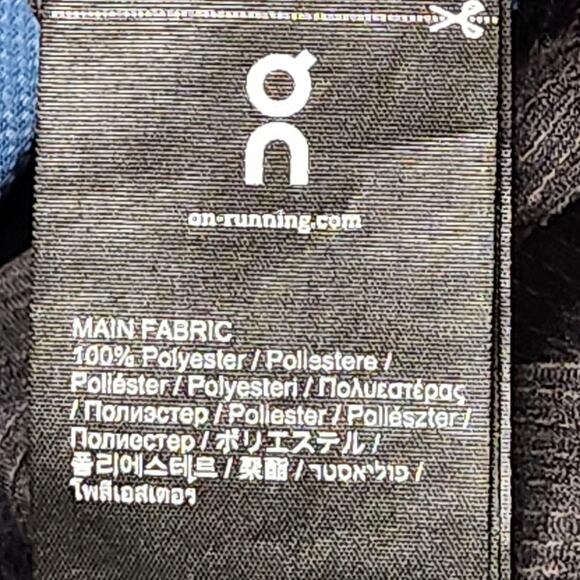 On Running Shirt Mens Large Blue Gray Performance Ventilated Quick Dry Tee Mesh - Picture 9 of 10